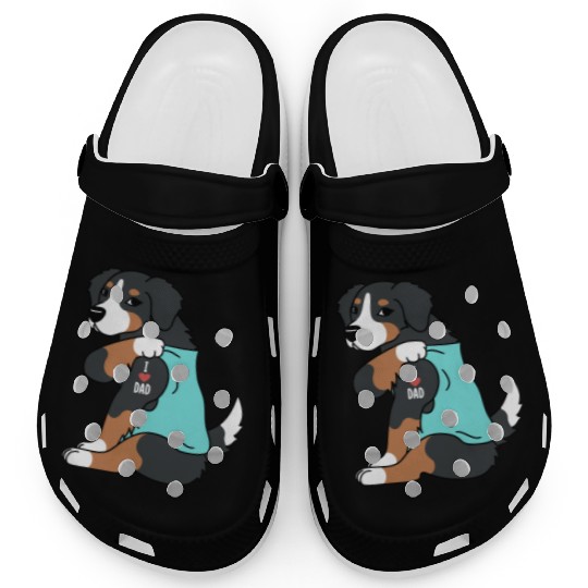 I Love Dad Bernese Mountain Dog Clogs