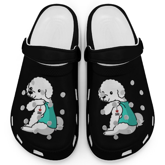 I Love Dad Bichon Frise Clogs