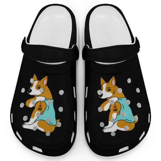 I Love Dad Corgi Clogs
