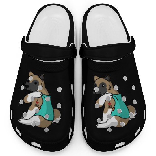 I Love Dad Akita Clogs