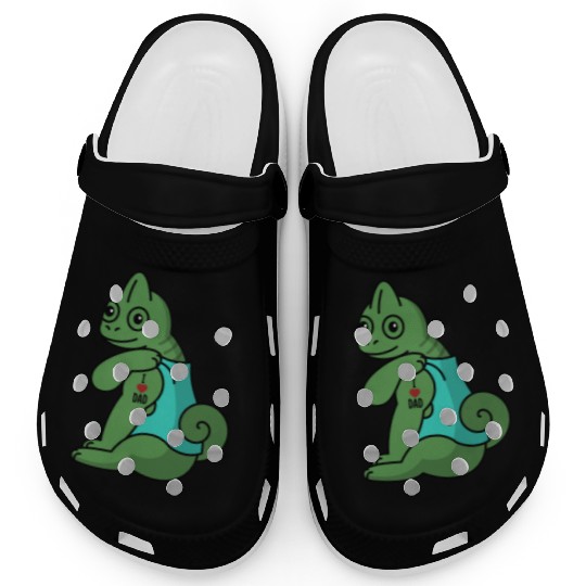 I Love Dad Chameleon Reptile Clogs