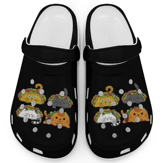 Cute Taco Cats Mexican Taco Lover Clogs