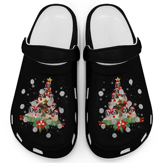 Saint Bernard Christmas Tree Clogs Dog Owner Gift