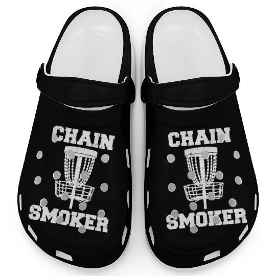 Disc Golf Funny Chain Smoker Frisbee Game Lover Clogs