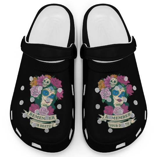 Remember your death beautiful Mexican woman art Re Clogs