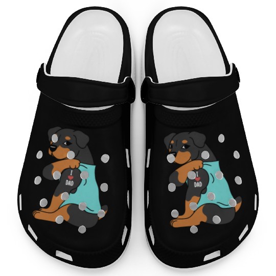 I Love Dad Rottweiler Clogs