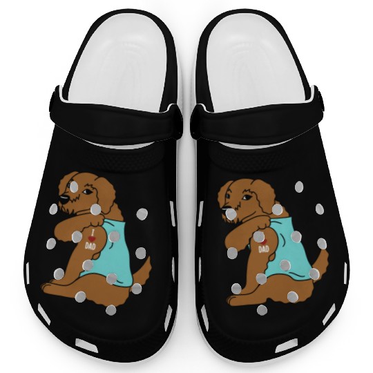 I Love Dad Goldendoodle Clogs