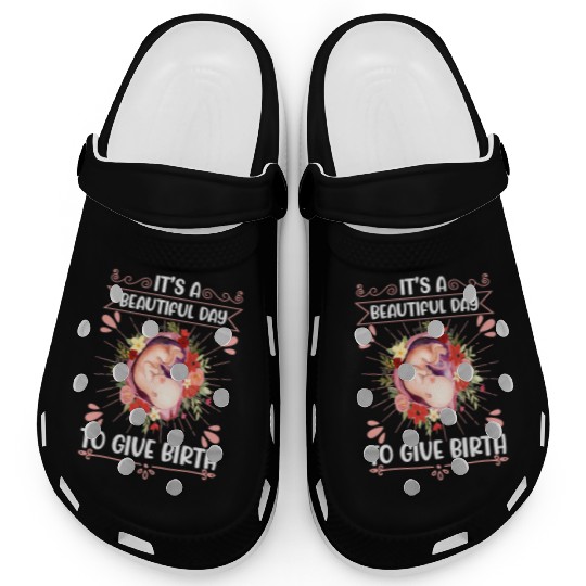 Midwife Flowers Baby Catcher Doula Clogs