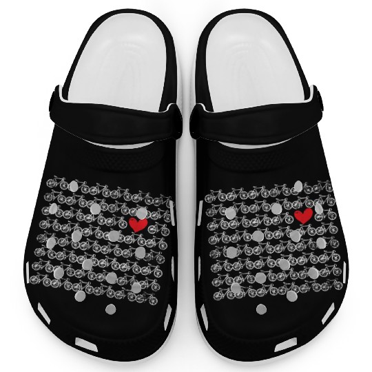 Cycling Lover Girls Kids Valentines Day Bicycle Clogs