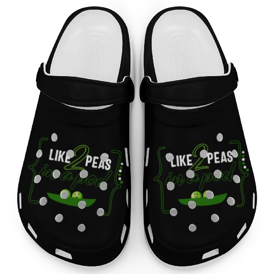 Peas Vegetable Clogs, Like 2 Peas In Pod,