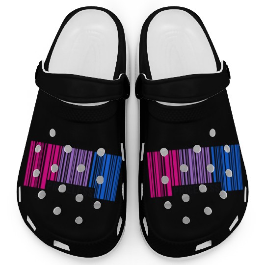 Priceless Bisexual Pride Barcode Subtle Bi Flag Clogs