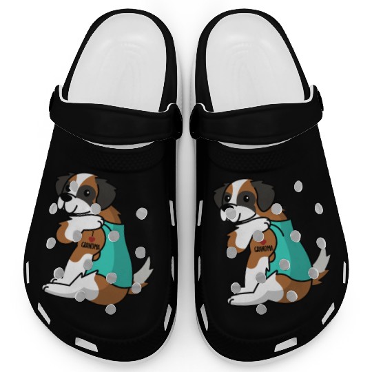Saint Bernard I Love Grandma Clogs