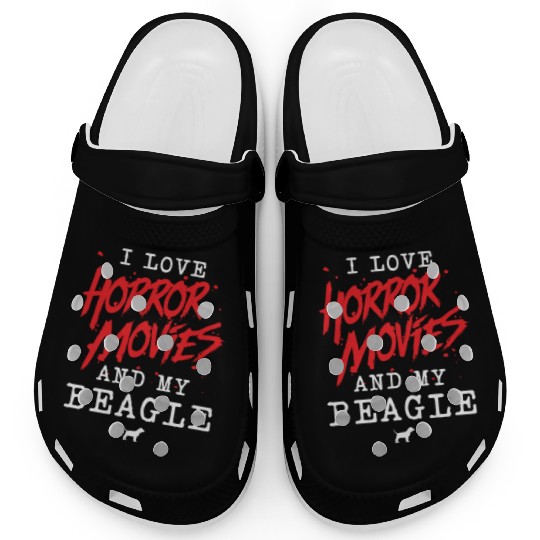 I Love Horror Movies And My Beagle for Dog Owner Clogs