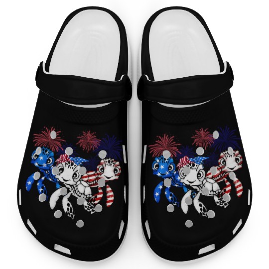 Gift for turtle lover fourth of july 4th of july Clogs