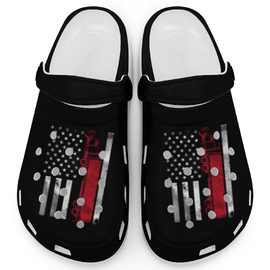 US American Flag Semi Truck Driver 18 Wheeler Clogs