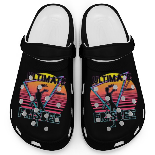 Retro Ultimate Frisbee Players Team Sports Disc Clogs
