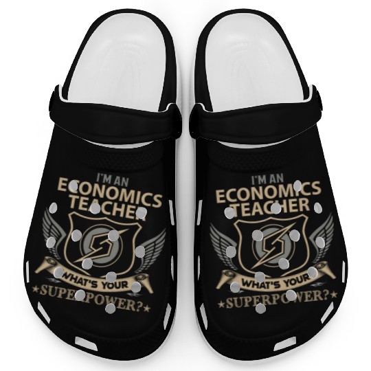Economics Teacher Clogs - Superpower Job Gift It