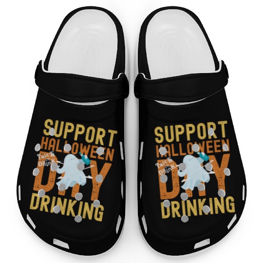 Support Halloween Day Drinking | Drunk Ghost Clogs