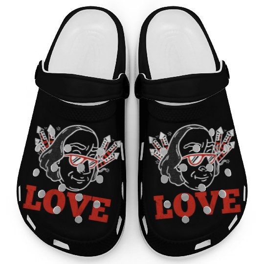 Love America Washington USA Flag 4th Of July Clogs