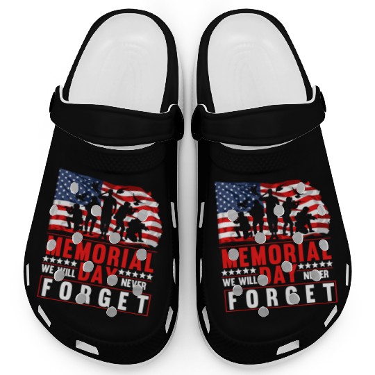 Memorial Day American Flag Soldiers Patriotic US Clogs