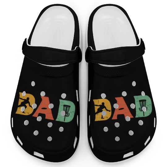 Mens Funny Disc Golf Dad Retro Fathers Day Clogs