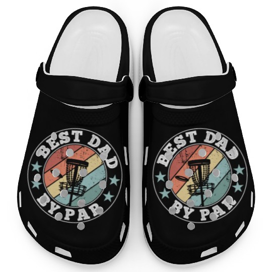 Disc Golf Best Dad by Par Funny Fathers Day Gift Clogs