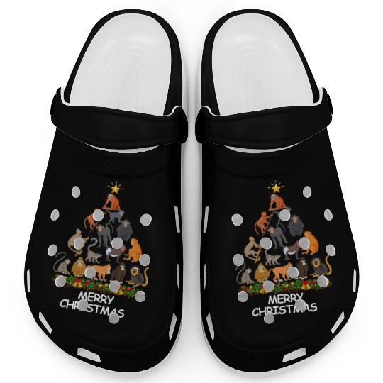 Monkey Christmas Tree Merry Christmas Clogs