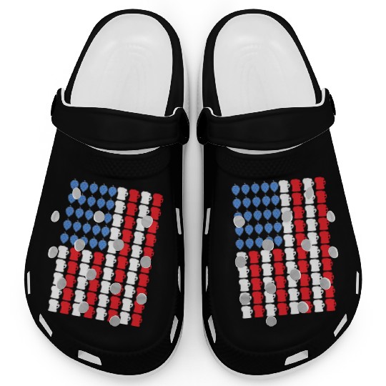 funny patriotic mullet beer 4th of july summer Clogs