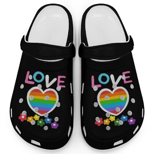 Love Flower Pride, lgbt community Clogs