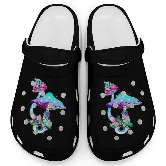 Magic Mushrooms Eye Psychedelic Art Clogs