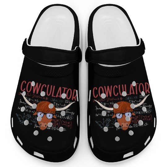 Cowculator Highland Farmer Cow Whisperer Math Clogs