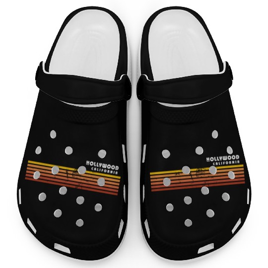 Retro Hollywood California Vintage Vacation Clogs