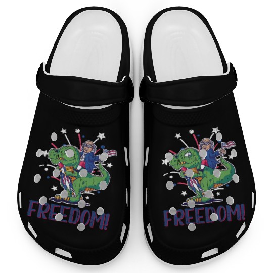 Freedom America Washington Dinosaur 4th Of July Clogs