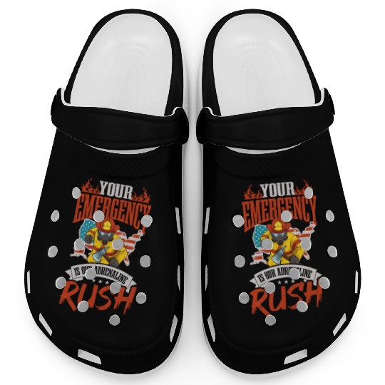 4th July Firefighter Our Adrenaline Rush Clogs