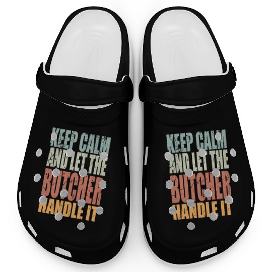 Keep Calm Butcher Spruch Butcher Gift Clogs