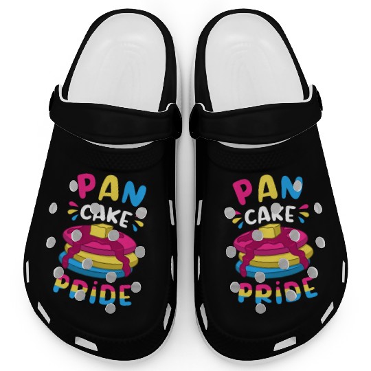 Pan Cake Pride Funny LGBTQ Pride Flag Pun Pancakes Clogs