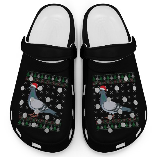 Christmas Pigeon Funny Bird Lover Xmas Gift Clogs