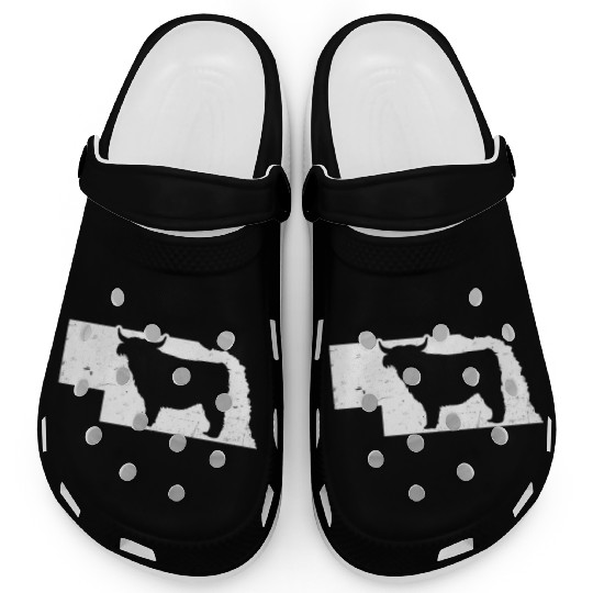 Highland Cow Patriotic Nebraska 4th July Clogs