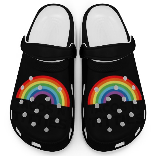 Tacos and Titties Funny LGBT Gay Pride Gifts LGBTQ Clogs