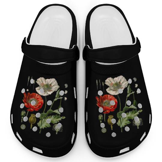 Red Poppy flower Botanical Poppies Red Poppy Clogs