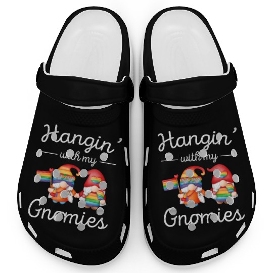 Pride Month LGBTQ Rainbow Gnome Lover Clogs