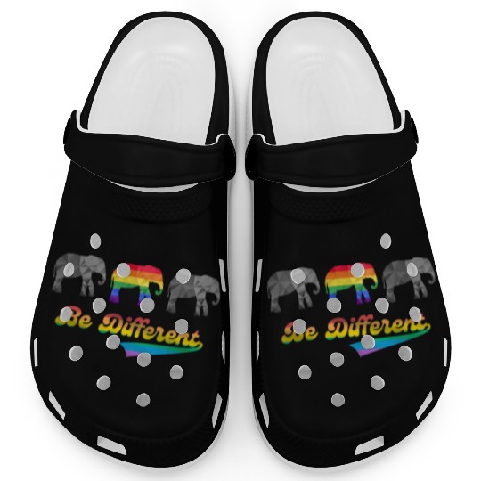 Elephant LGBTQ Pride Rainbow Flag Different Clogs
