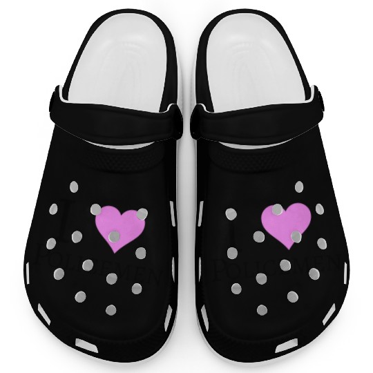 I Heart Policemen (I Love Policemen) Clogs