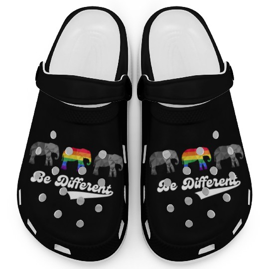 Elephant LGBTQ Rainbow Flag Gay Pride Colorful Clogs