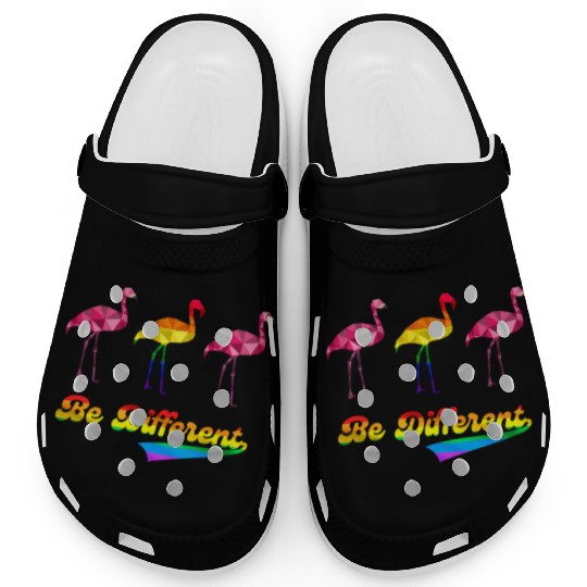 Flamingo LGBTQ Rainbow Flag Gay Pride Month Clogs