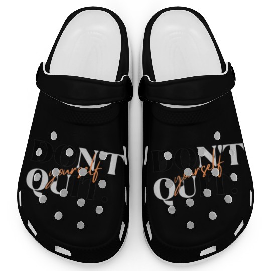 Black Orange Simple Typography Clogs
