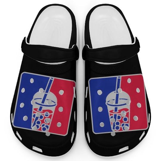 Red blue bubble tea Clogs