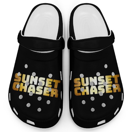 Sunset chaser yellow quote amazing Clogs