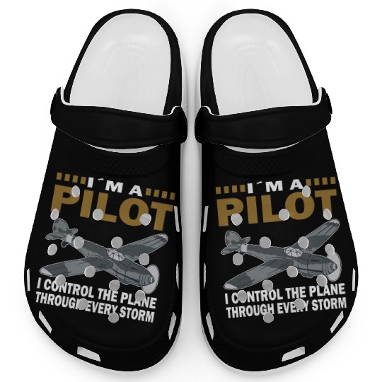 Pilot control through every storm airplane flying Clogs