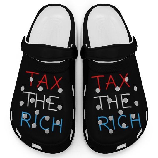 TAX THE RICH (Red, White and Blue letters) Clogs